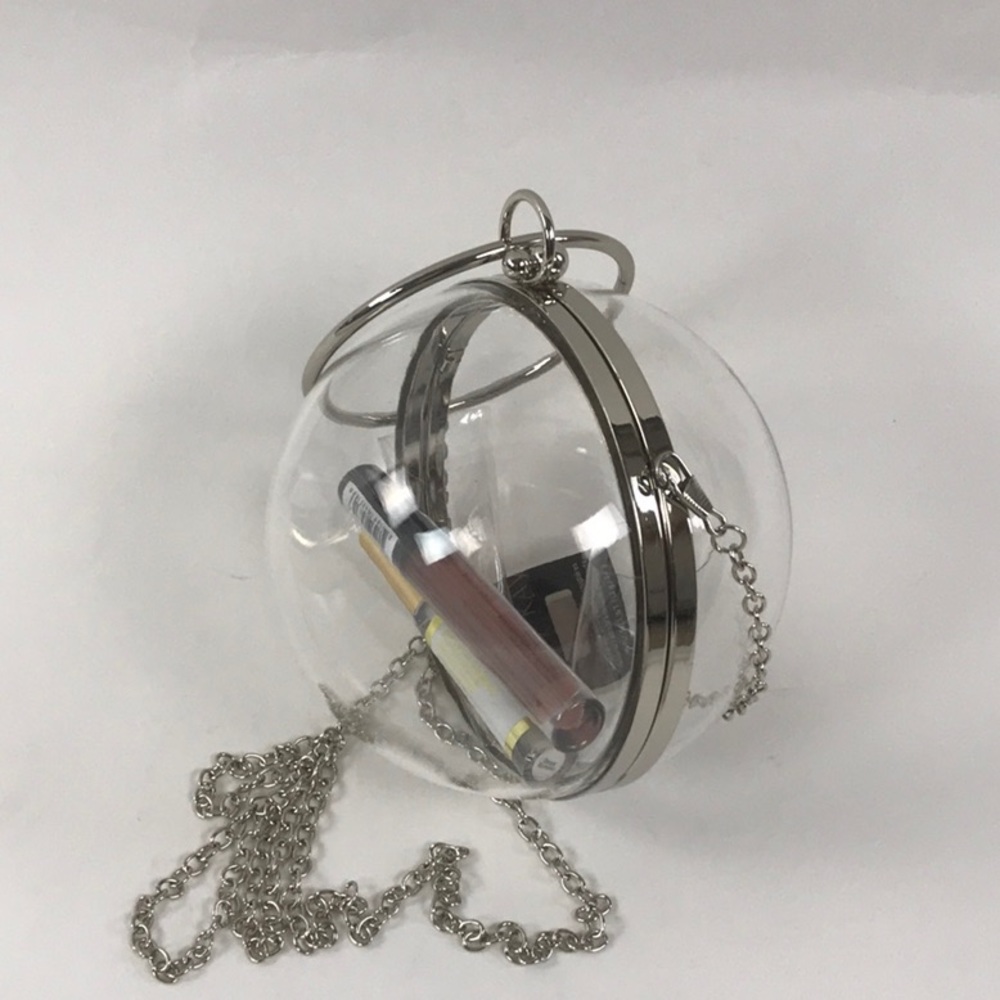 ACRYLIC CLEAR CLUTCH-PUSH OPEN CLASP